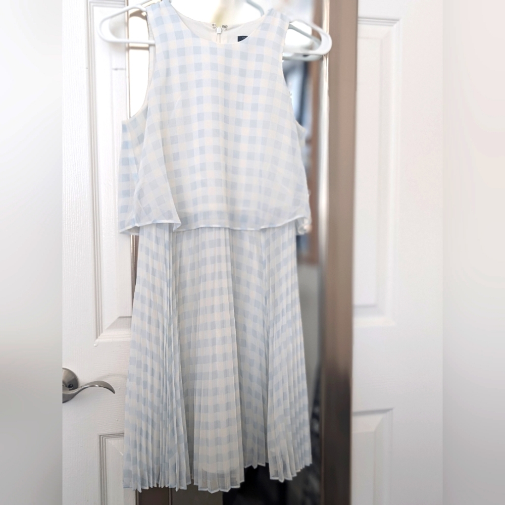 Ann Taylor Gingham Blue Dress Size 00P
